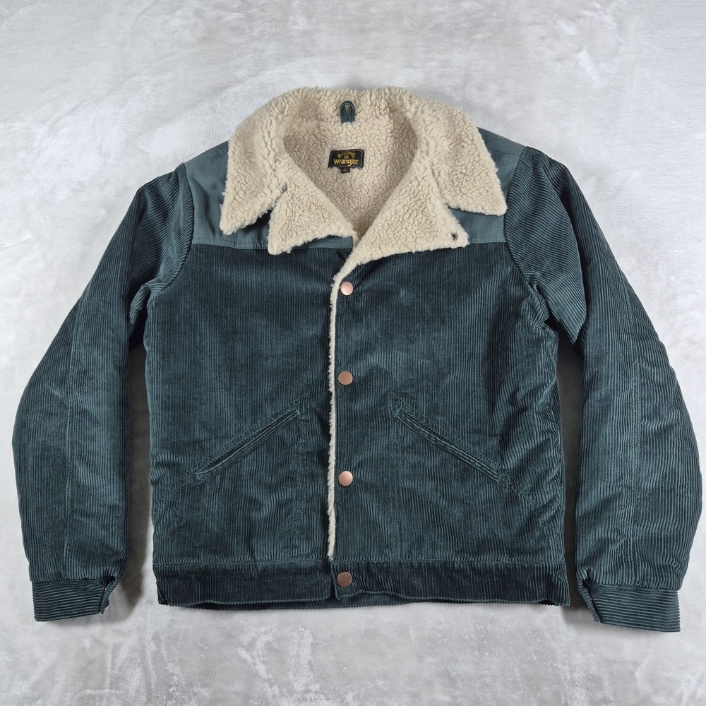 Billabong x Wrangler Range Corduroy Sherpa Jacket Men's Large Green Bomber
